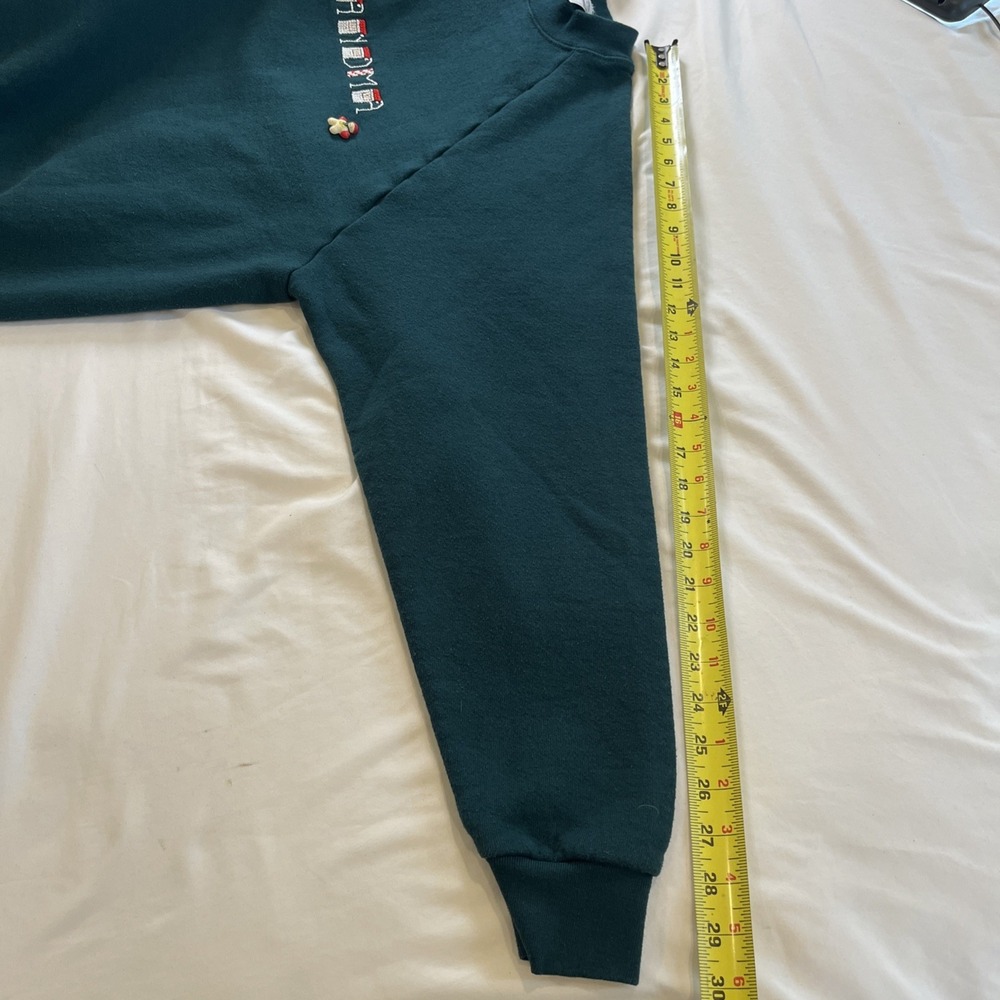 Vintage Hanes Christmas Sweatshirt Grandma Grandpa Graphic Crewneck XL Green - Picture 8 of 10